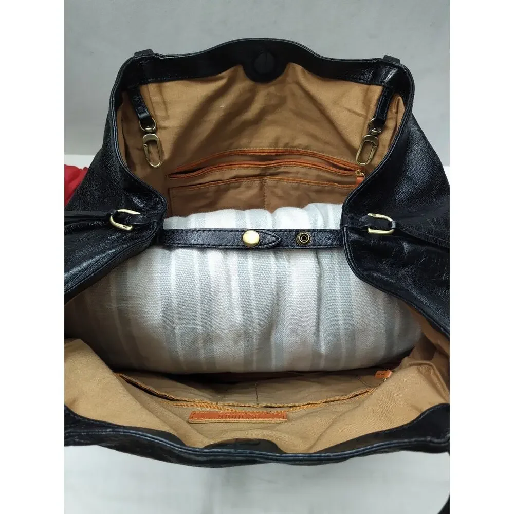 HOBO Black Leather Double Handles Shoulder Bag
